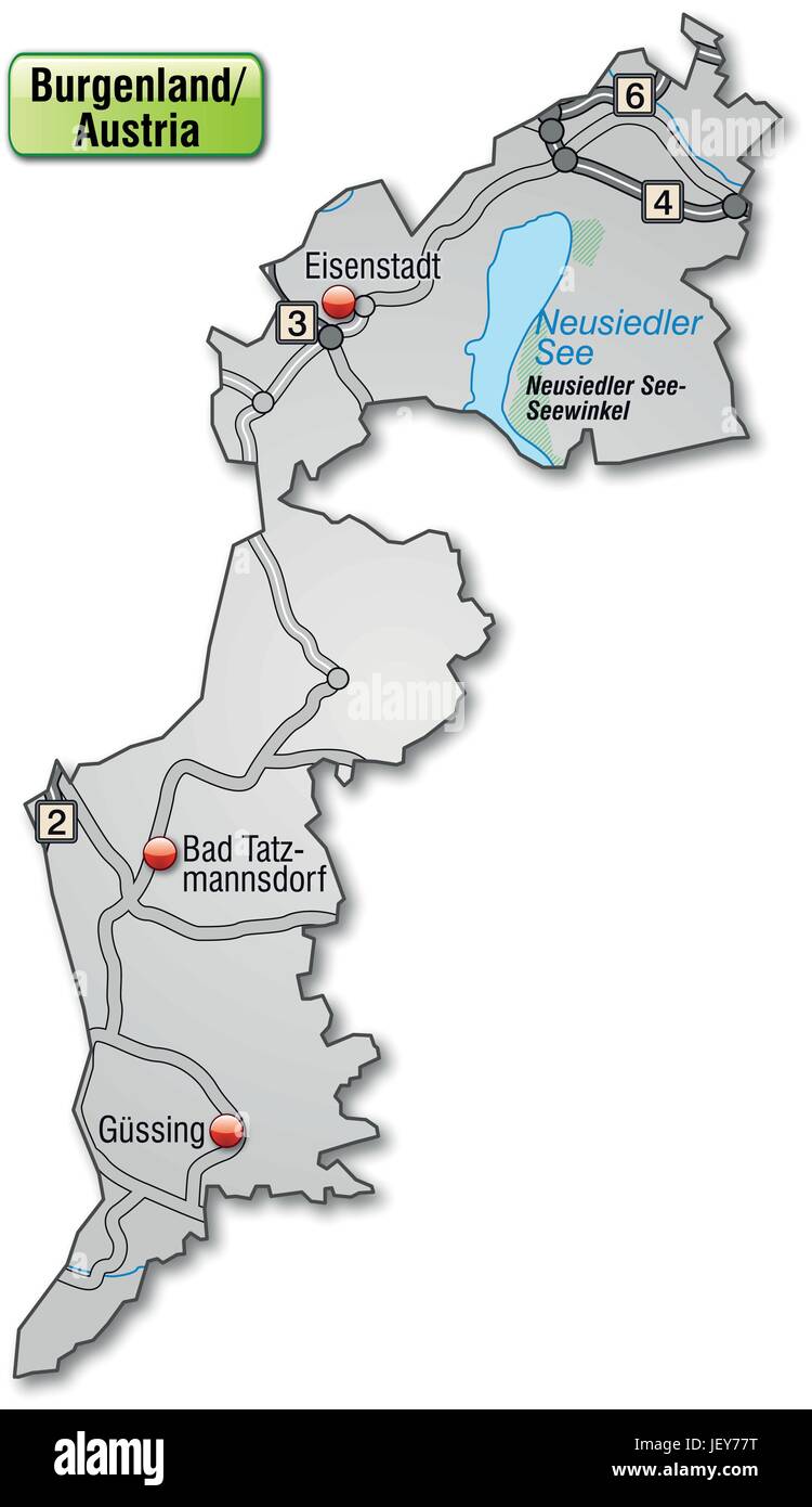 Verkehr, Transport, Autobahn, Autobahn, Karte, Burgenland, Grenzen
