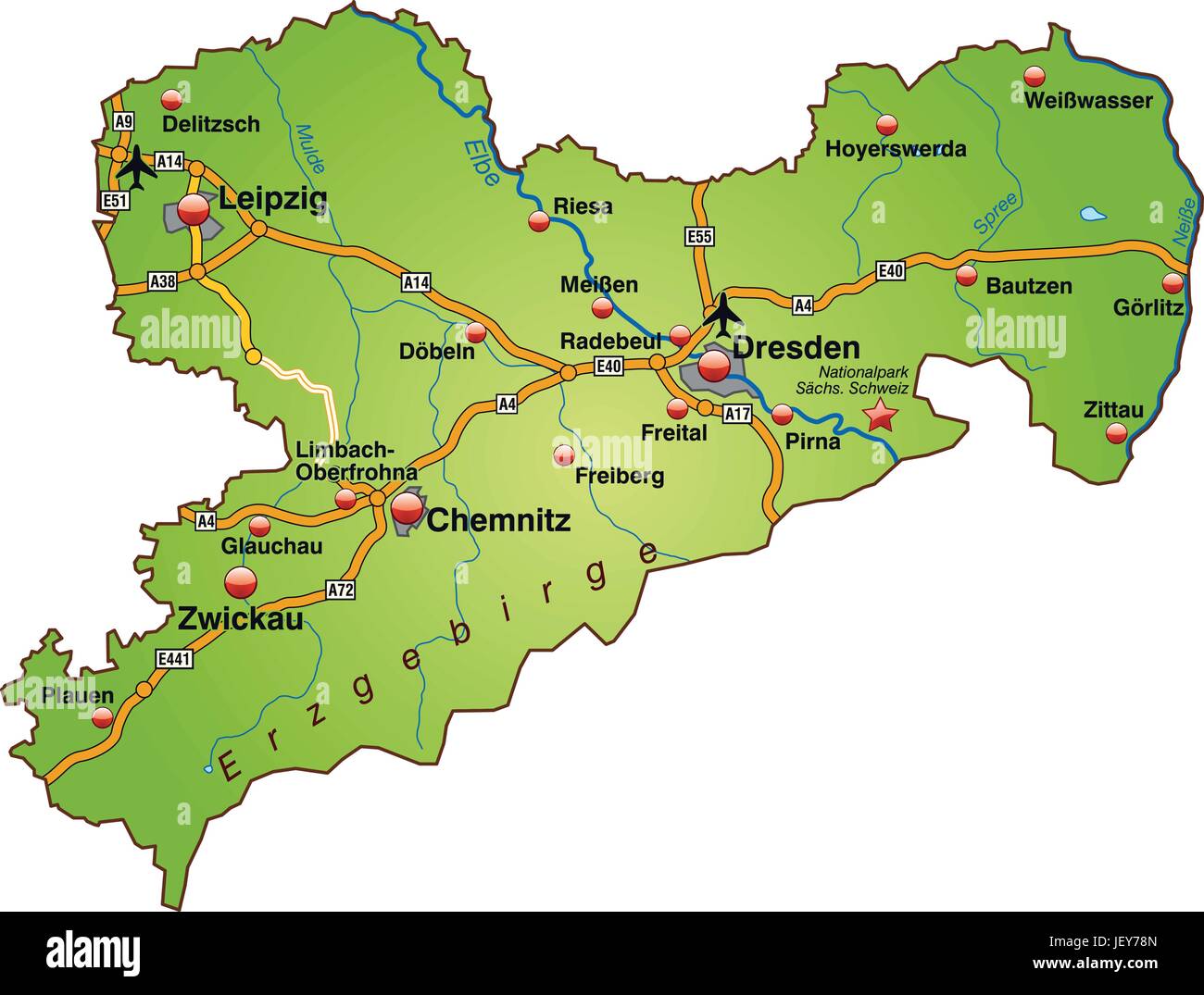 Verkehr, Transport, Sachsen, Autobahn, Autobahn, Karte, Staat