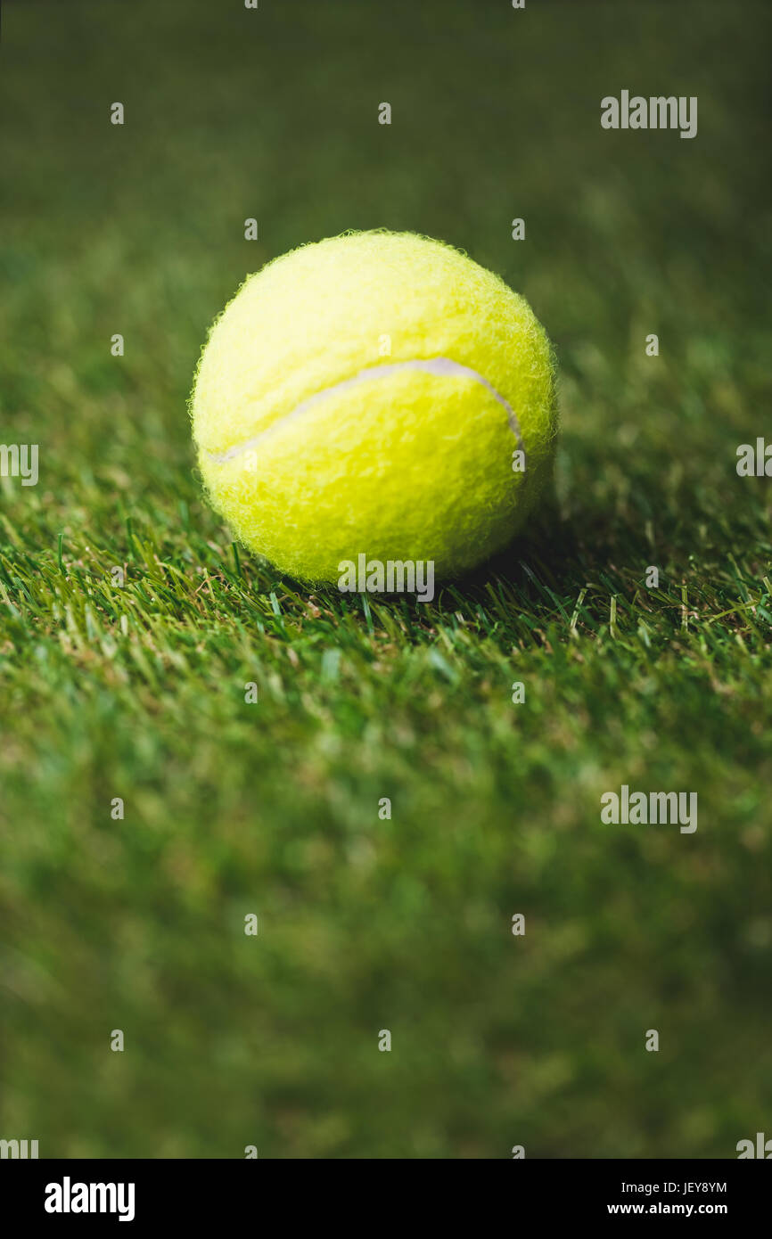 Nahaufnahme von Tennisball Stockfoto
