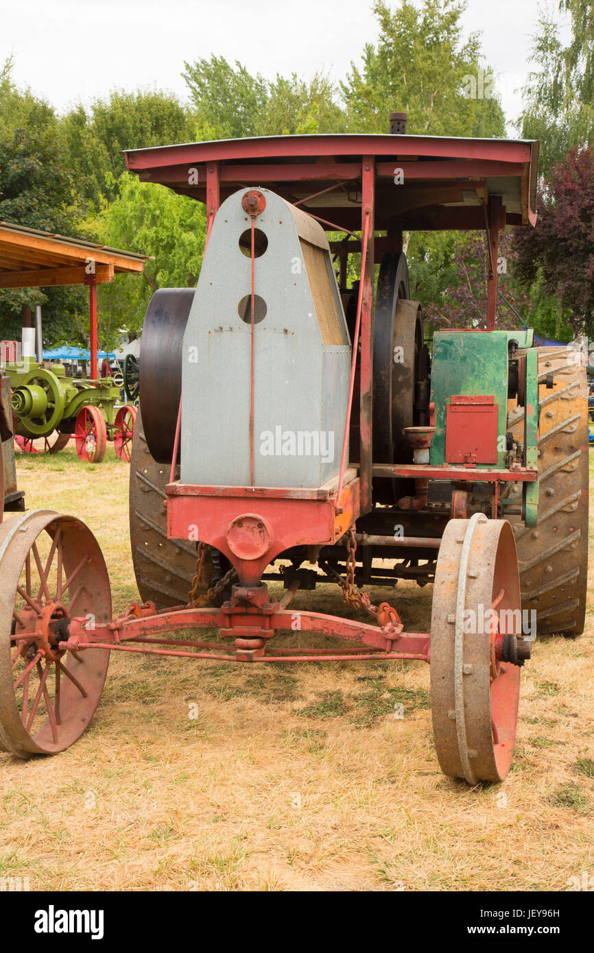 Antike Zugmaschine, große Oregon Dampf-Up, antike Powerland, Brooks, Oregon Stockfoto