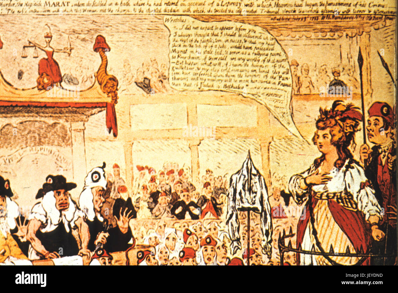 Prozess nach Charlotte Corday d'armont Stockfoto