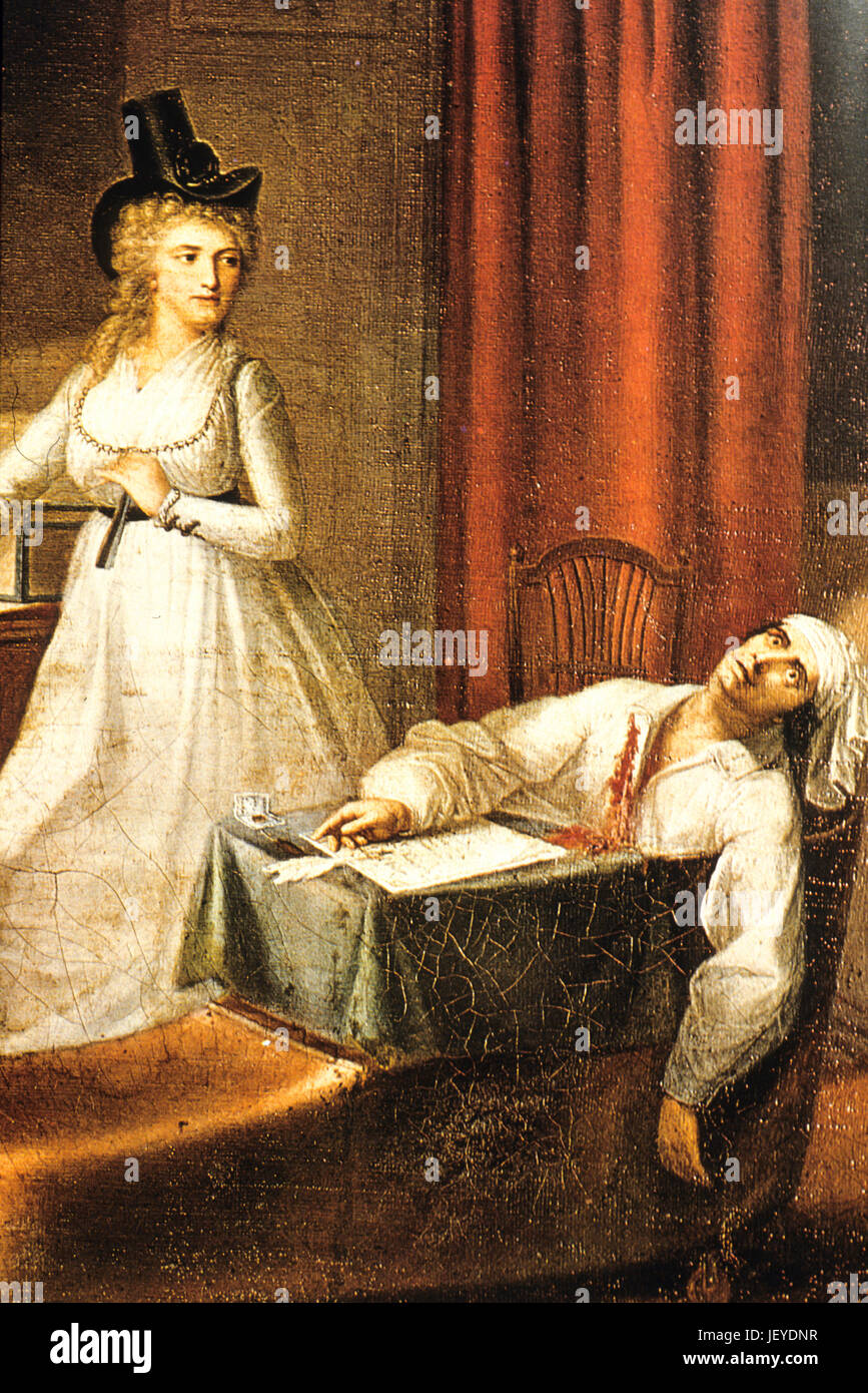 Ermordung von Jean-Paul Marat, Charlotte Corday Stockfotografie - Alamy