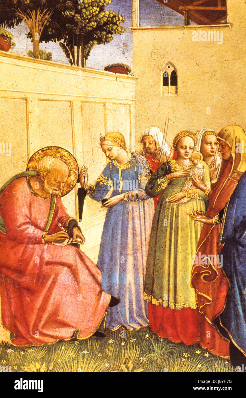 Imposizione del Nome al Battista, Beato Angelico, Museo Nazionale di San Marco, Florenz Stockfoto