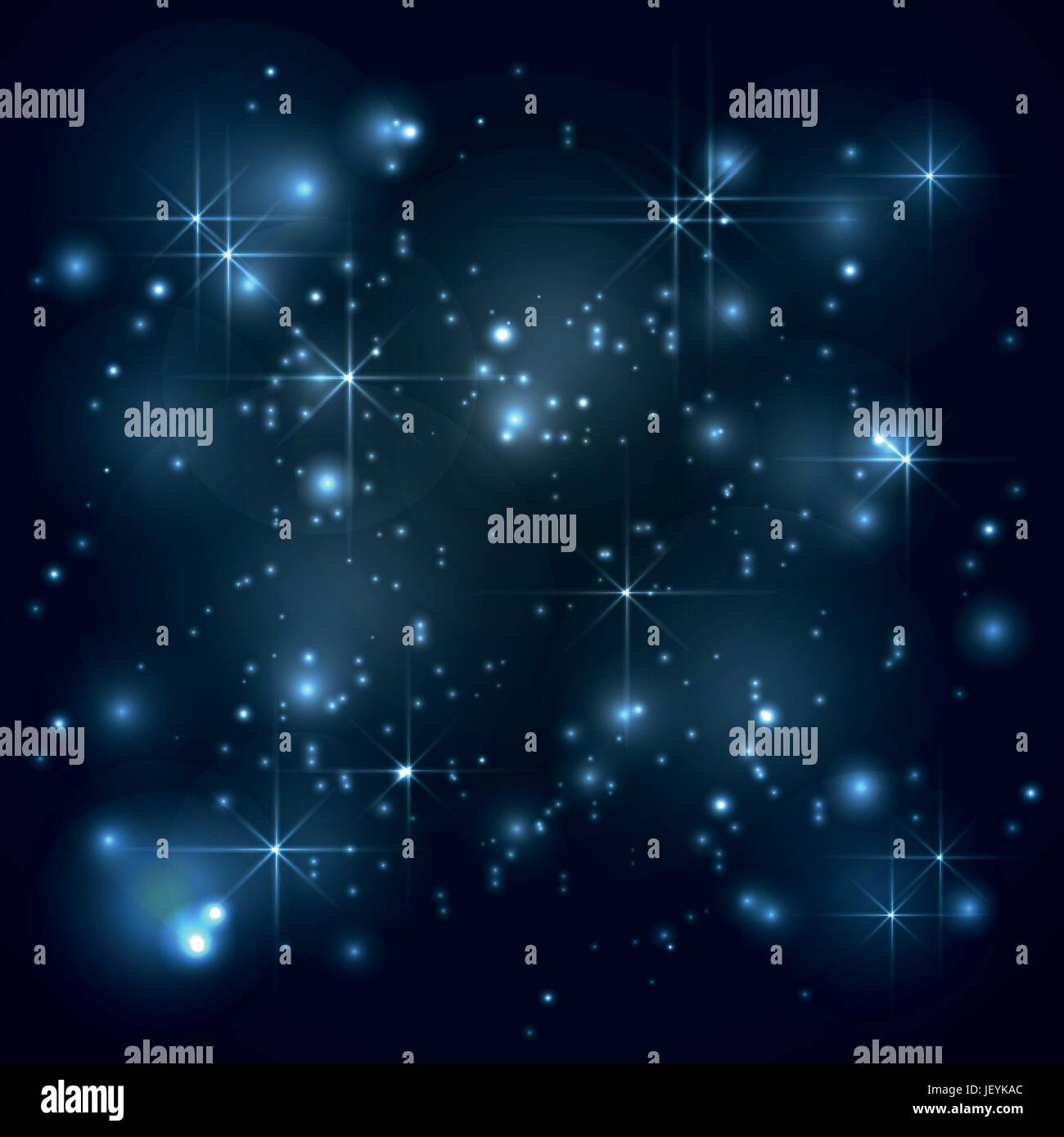 Universum, Galaxie mit Sternen im blauen Hintergrund, abstrakt Vektor Stock Vektor