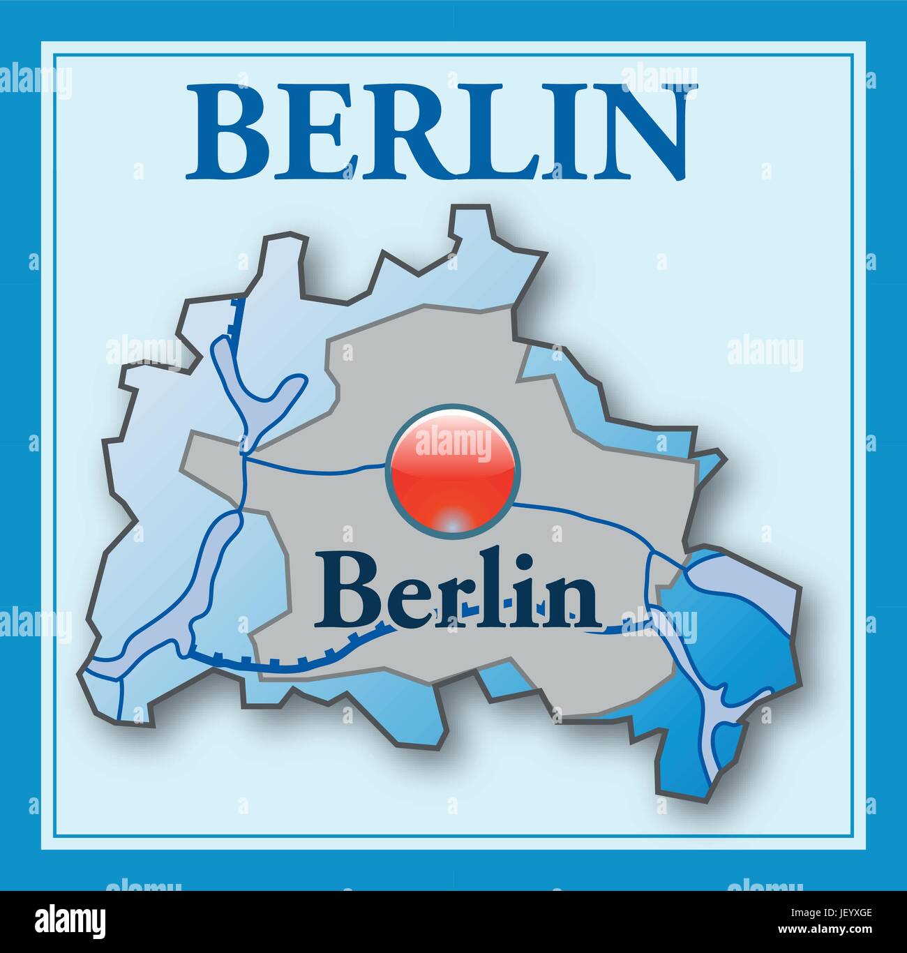 Karte von Berlin als Karte in Blau Alamy