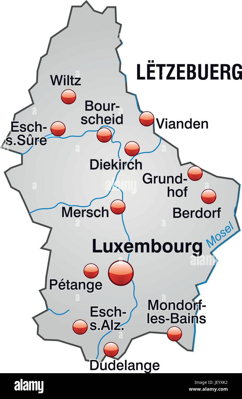 Gliederung, Grenzen, Luxemburg, Atlas, Karte, Weltkarte, Landkarte Stock-Vektorgrafik - Alamy