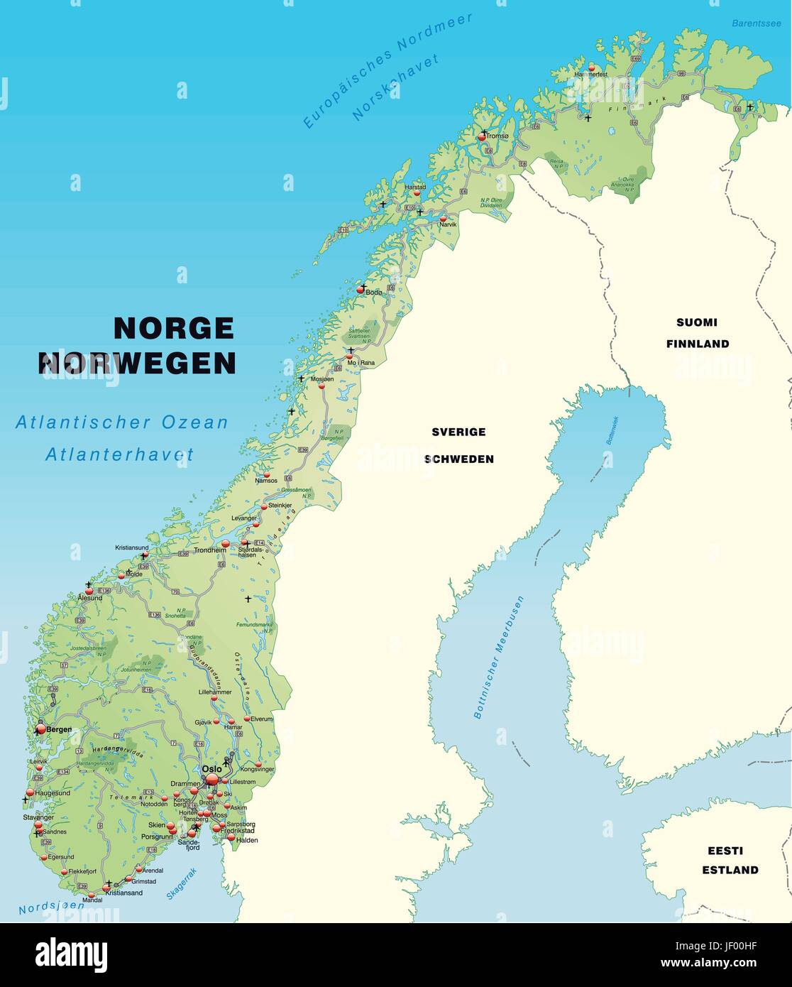 Verkehr, Transport, Norwegen, Grenze, Autobahn, Autobahn, Karte