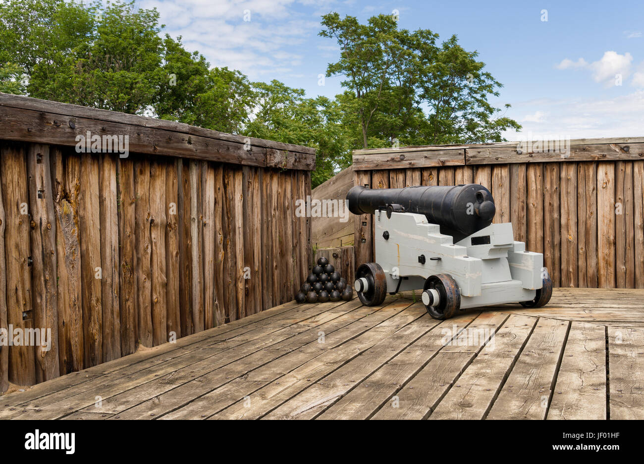 Kanone im Fort George in Ontario, Kanada Stockfoto
