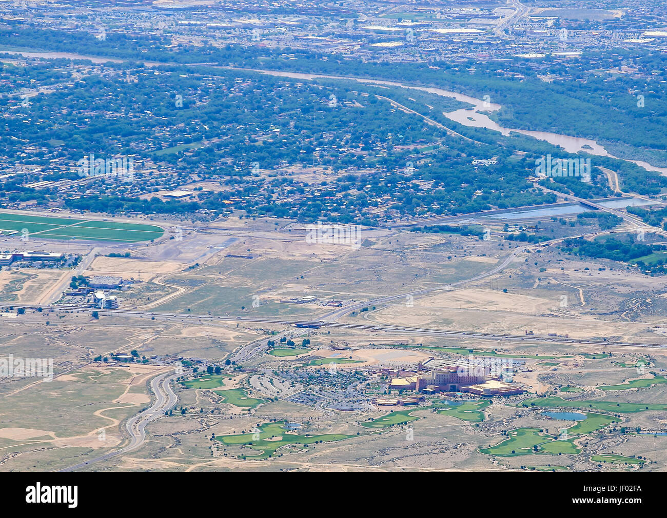 Casino, den Fluss und die Stadt. Stockfoto