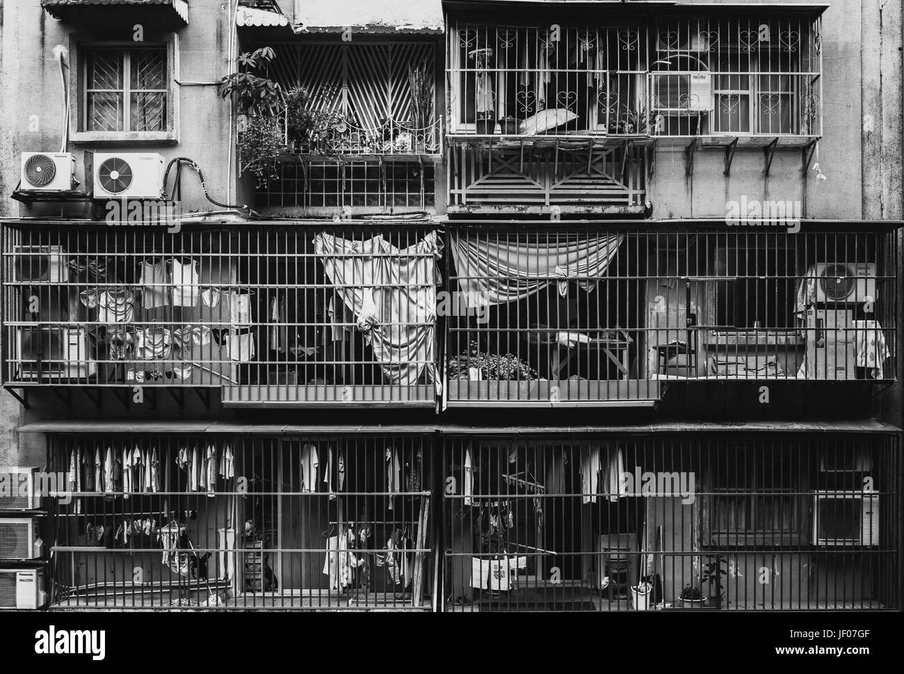 16. Juni 2017 - Macau: Alte Wohnblock in Macau Stockfoto