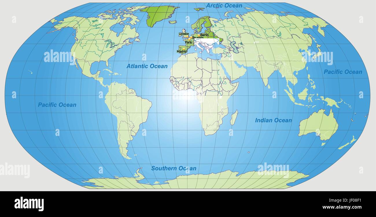 Karte Atlas Karte Von Welt Landkarte Europa Karte Gliederung Globus Planeten Stock Vektorgrafik Alamy