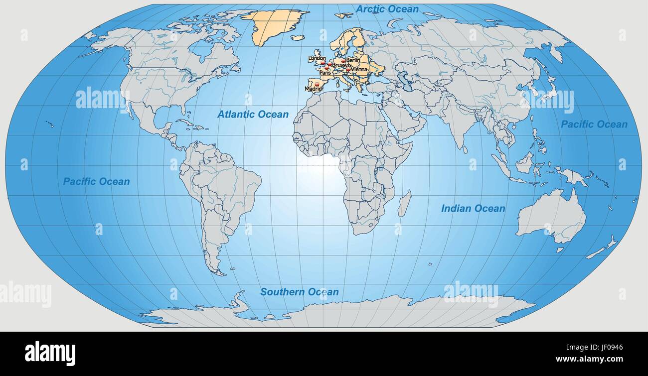 Karte, Atlas, Karte von Welt, Landkarte, Europa, Karte, Gliederung, Globus, Planeten, Stock Vektor