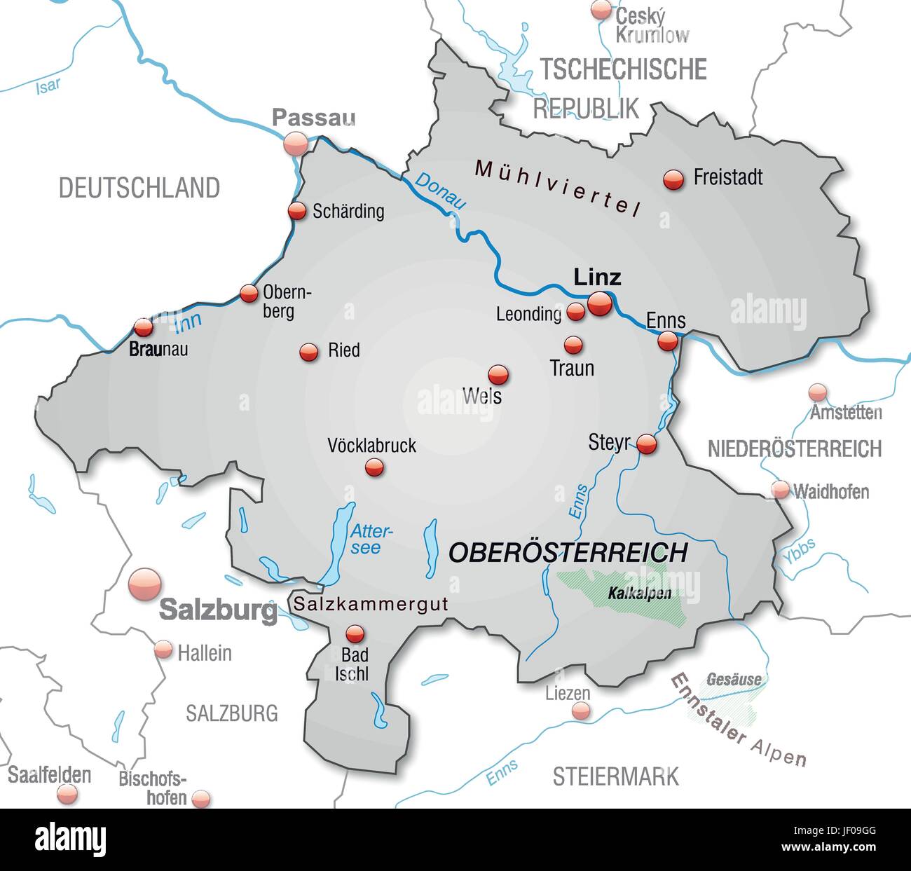 Oberösterreich Karte Oberösterreich Karte