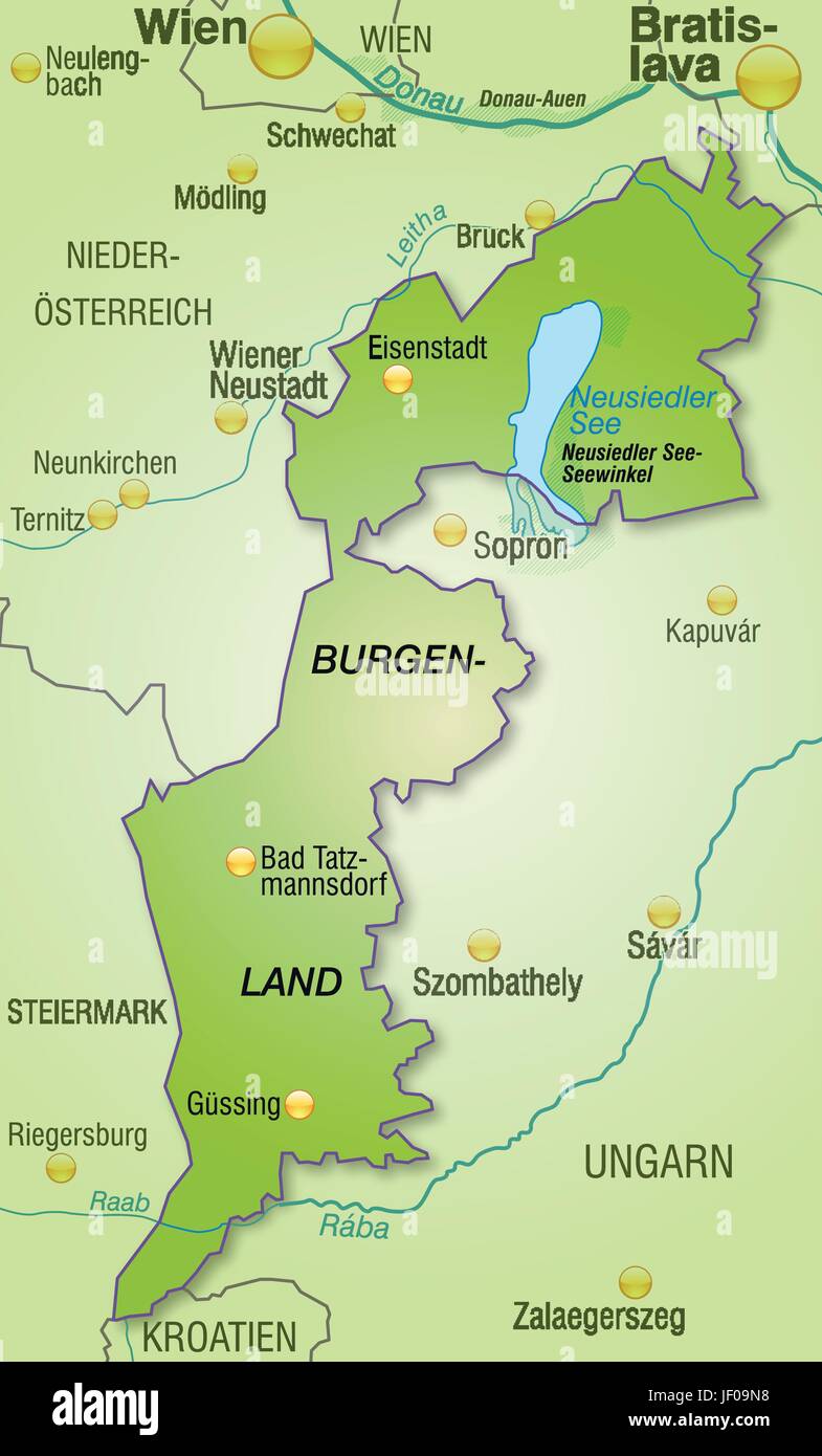 Mappa di burgenland kaufen Alamy