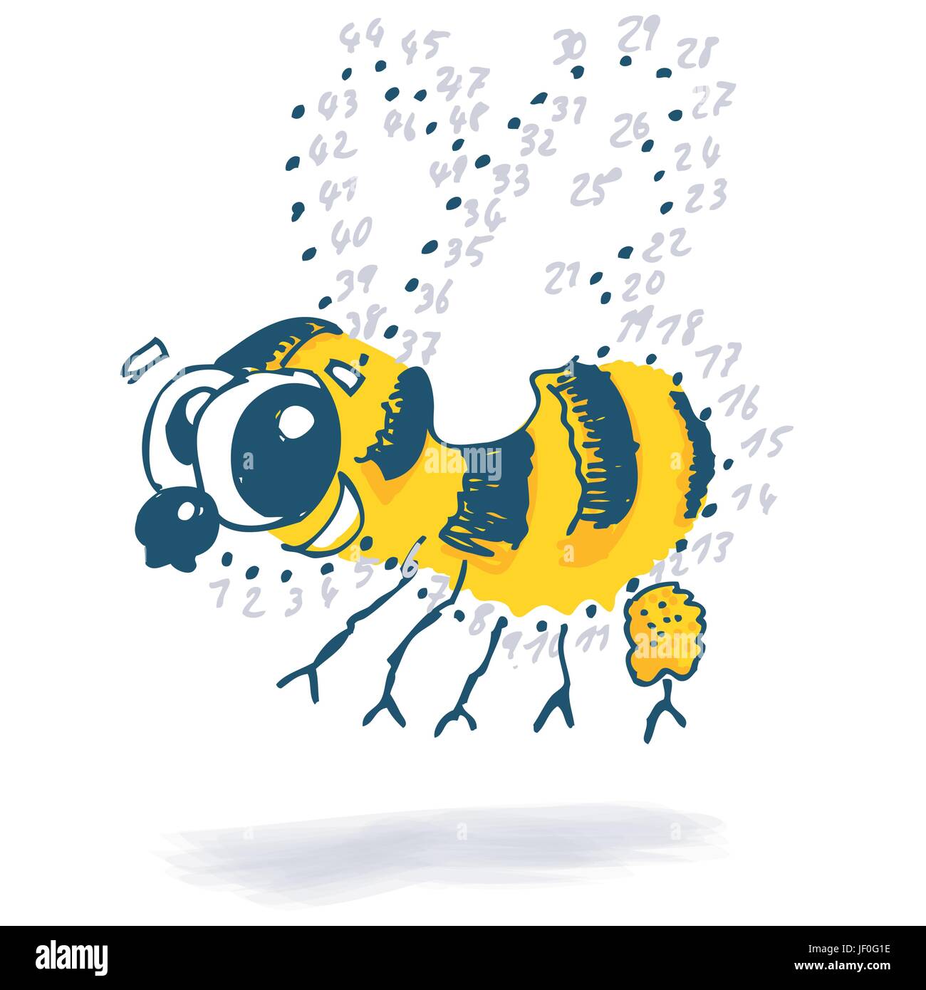 Zeichnung mit lustigen Bienen zeigen Stock Vektor
