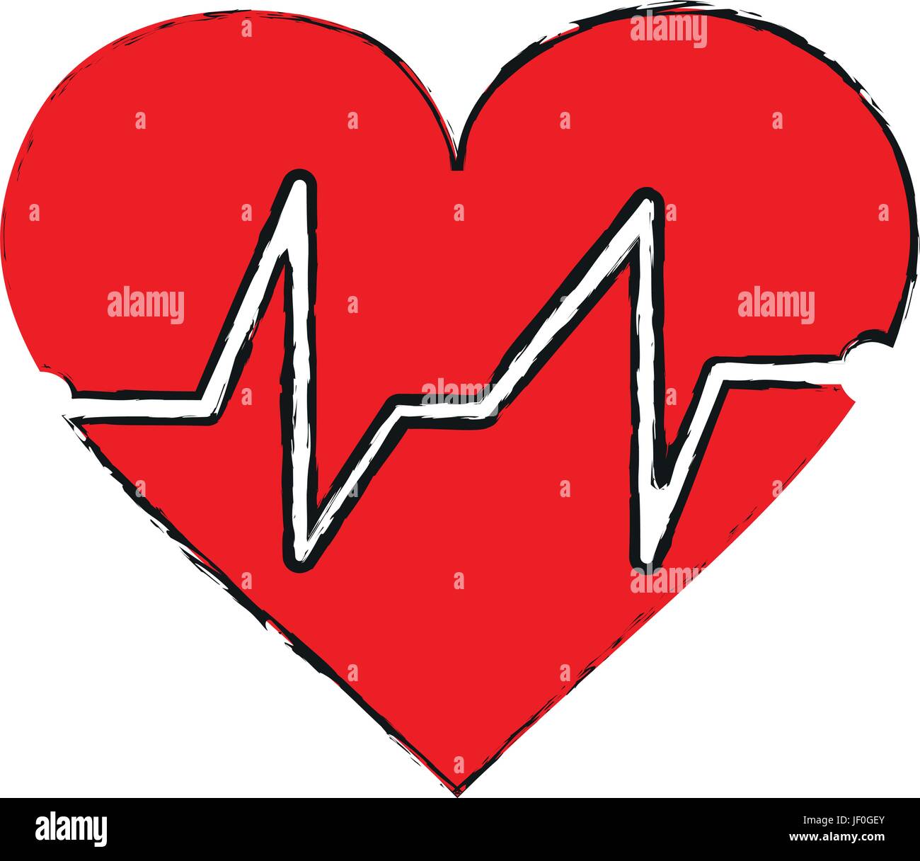 Herz Comic Mit Ekg Symbol Bild Vektor Illustration Design Stock Vektorgrafik Alamy