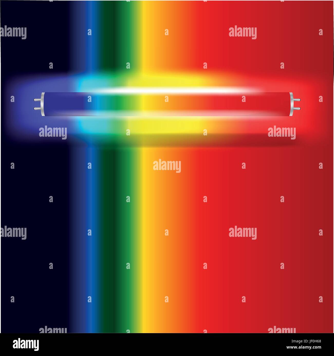 Neonlampe mit dem sichtbaren Spektrum Stock Vektor