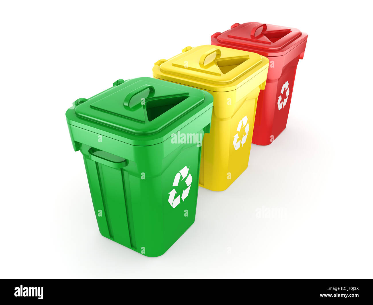 Multicolor Recycling Bins Stockfoto