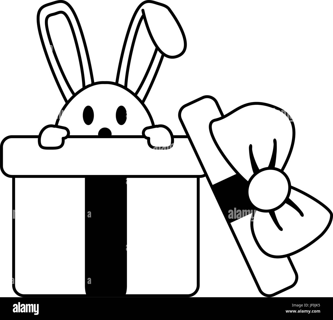 Hase oder Kaninchen aus der Geschenk-box Ostern im Zusammenhang mit Symbol Imag Stock Vektor