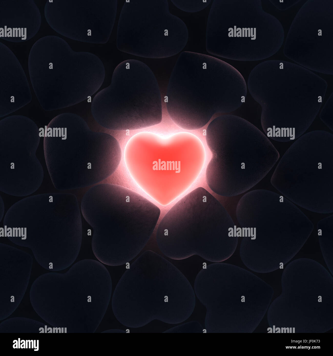 3D-Rendering schön glühenden Herzen Stockfoto