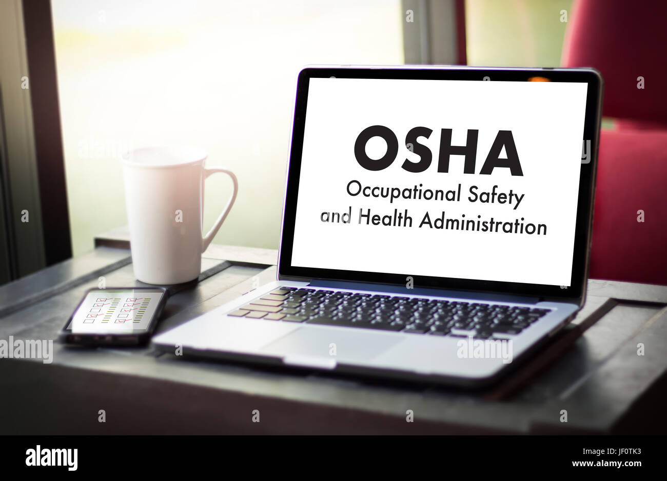 Arbeitssicherheit und Gesundheit Verwaltung OSHA Business Team-Arbeit Stockfoto