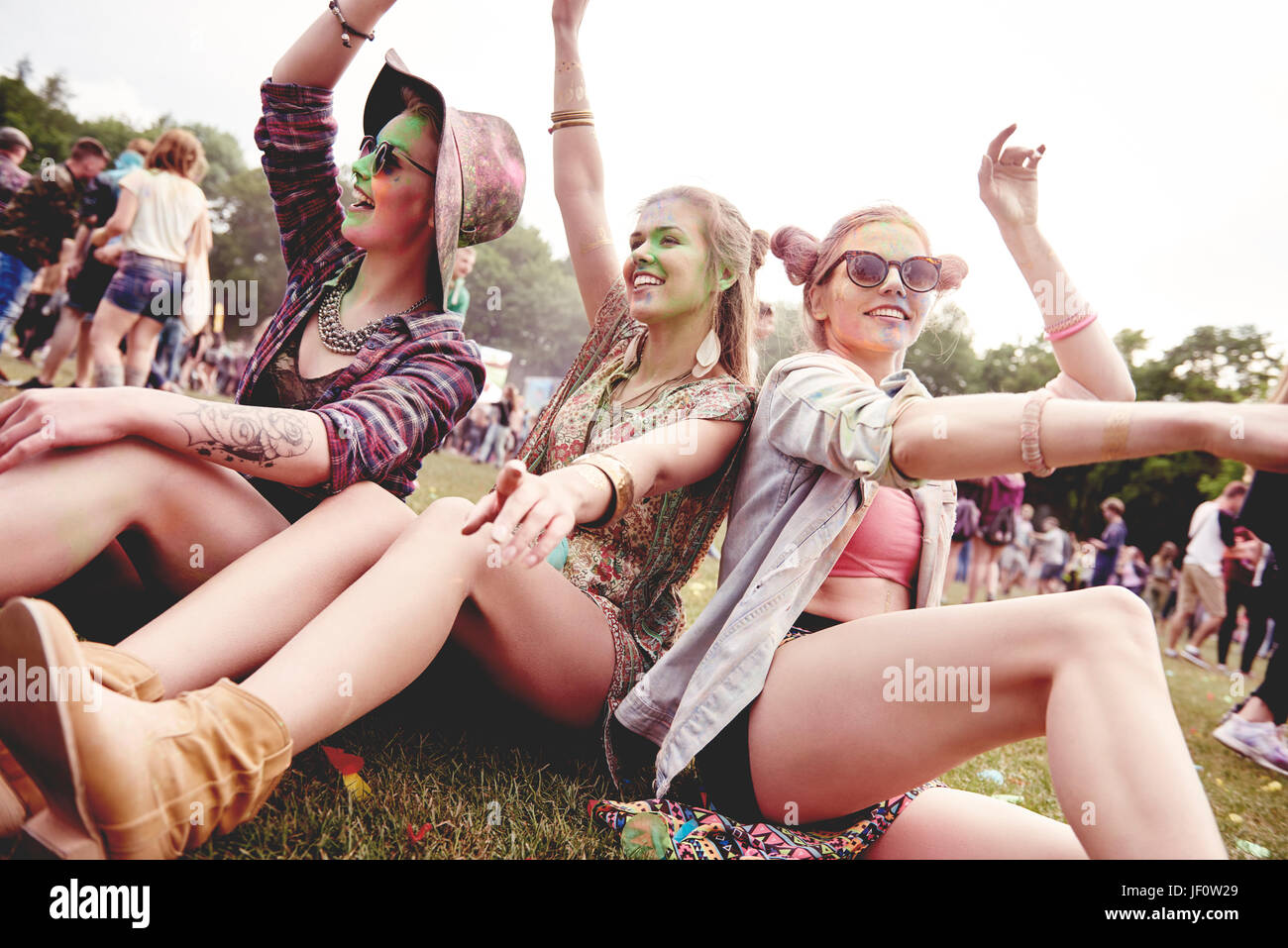 Mädchen am besten Festival im Sommer Stockfoto