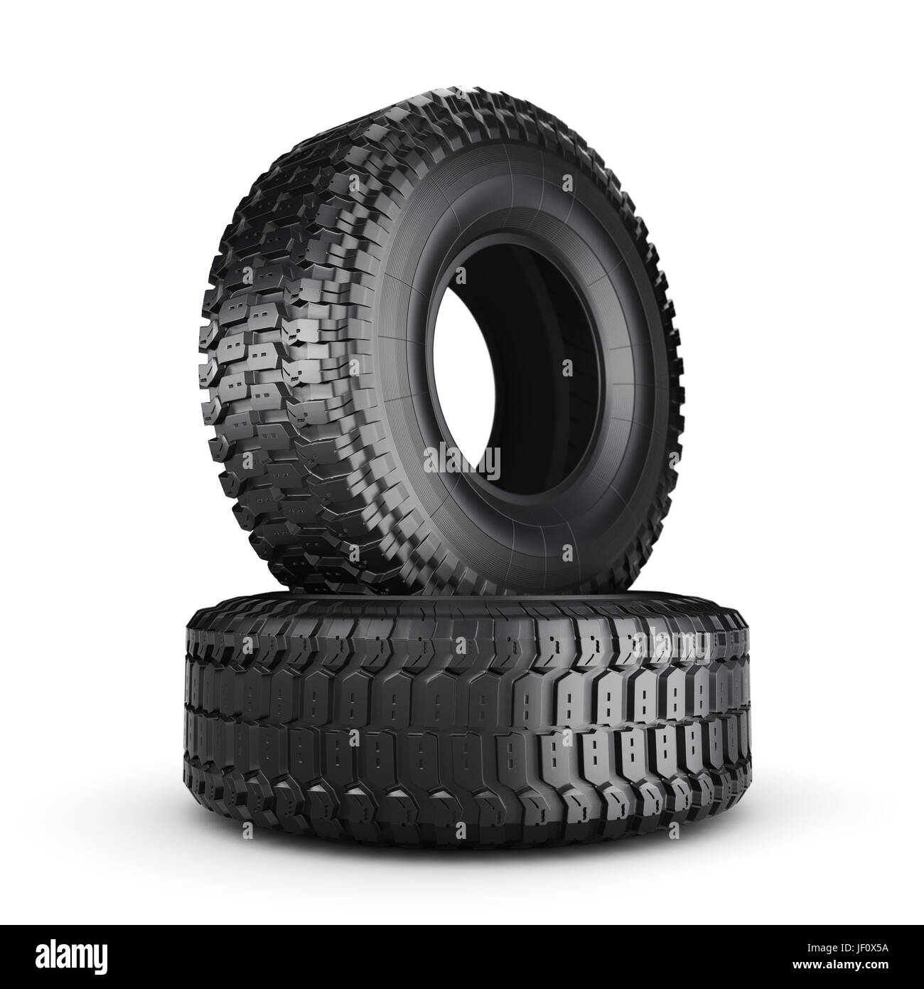 3D-Rendering LKW-Reifen Stockfoto