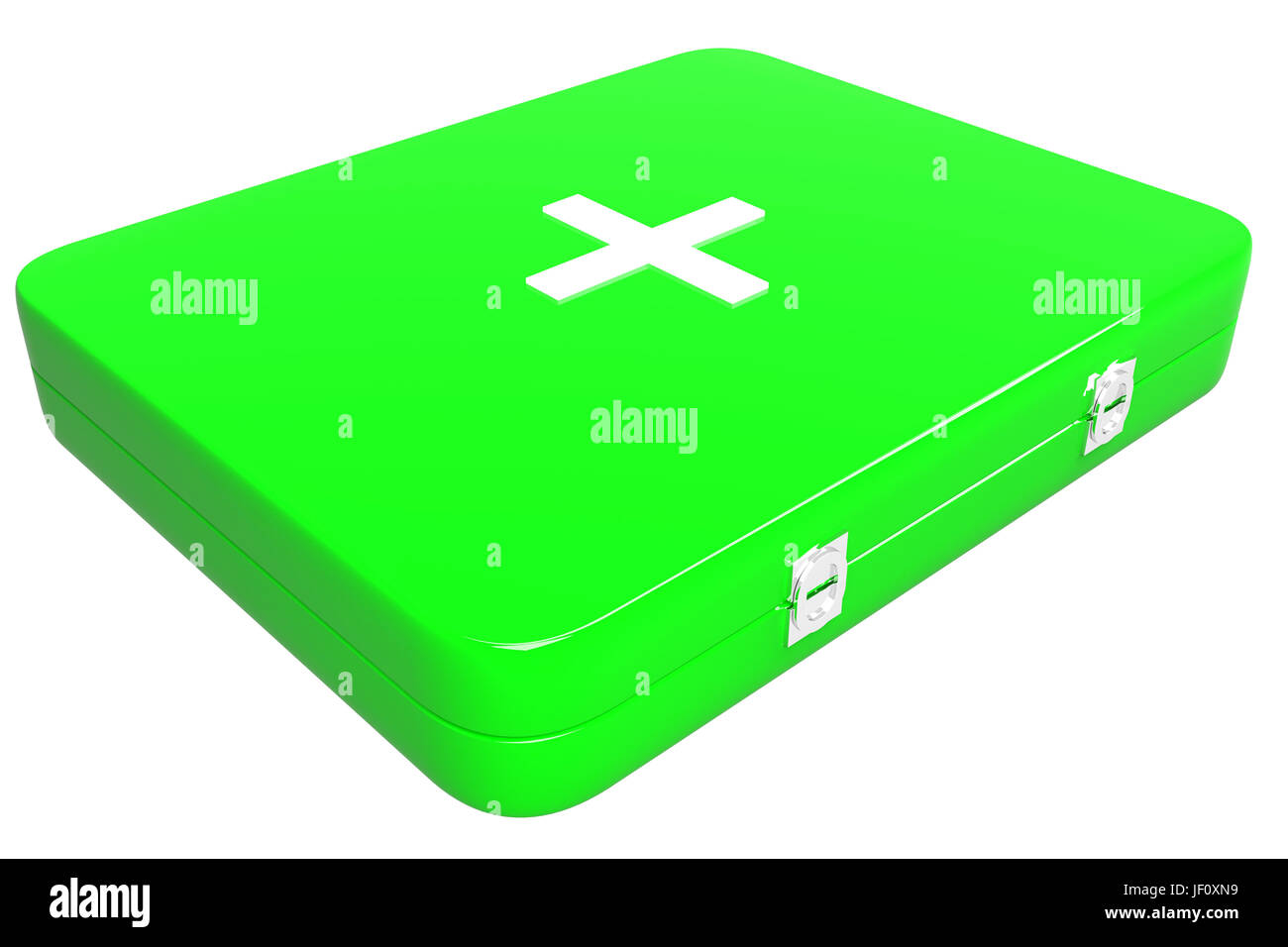 3D Abbildung des erste-Hilfe-Kit. Isoliert auf weißem Hintergrund Stockfoto