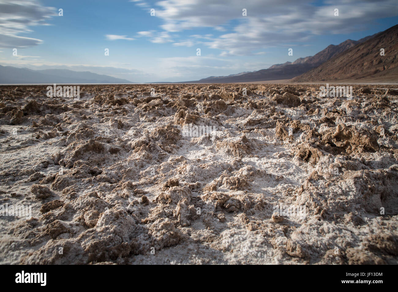 Badwater Basin im Death Valley in Kalifornien Stockfoto