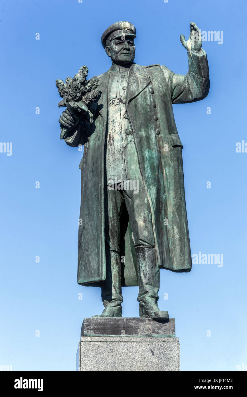 Marschall Ivan Konev, sowjetischer militärischer Kommandant, Denkmal in Dejvice, Bezirk von Prag, Tschechische Republik, Europa Stockfoto