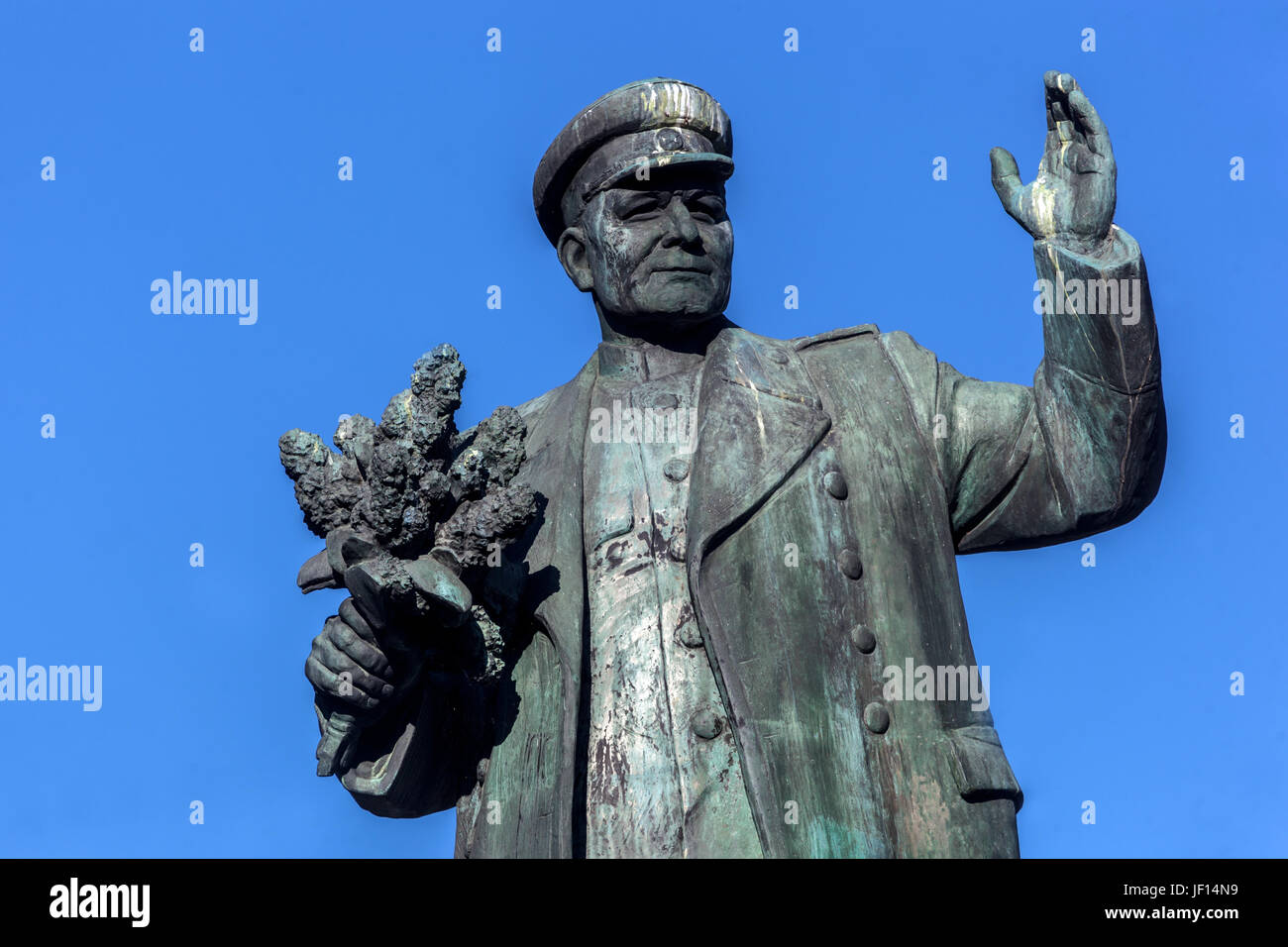 Marschall Ivan Konev, sowjetischer militärischer Kommandant, Denkmal in Dejvice, Bezirk von Prag, Tschechische Republik, Europa Stockfoto