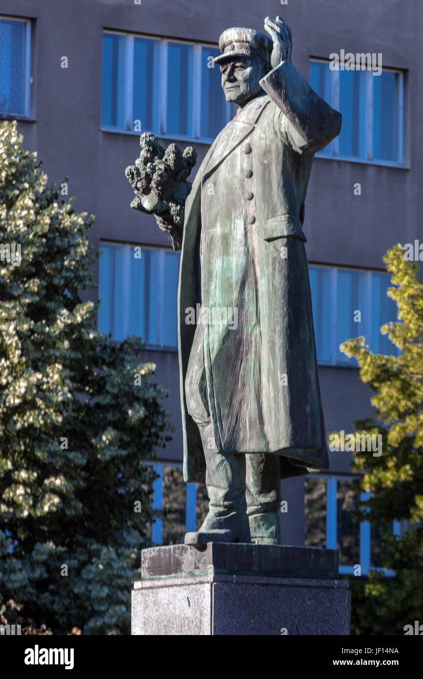 Marschall Ivan Konev, sowjetischer militärischer Kommandant, Denkmal in Dejvice, Bezirk von Prag, Tschechische Republik, Europa Stockfoto