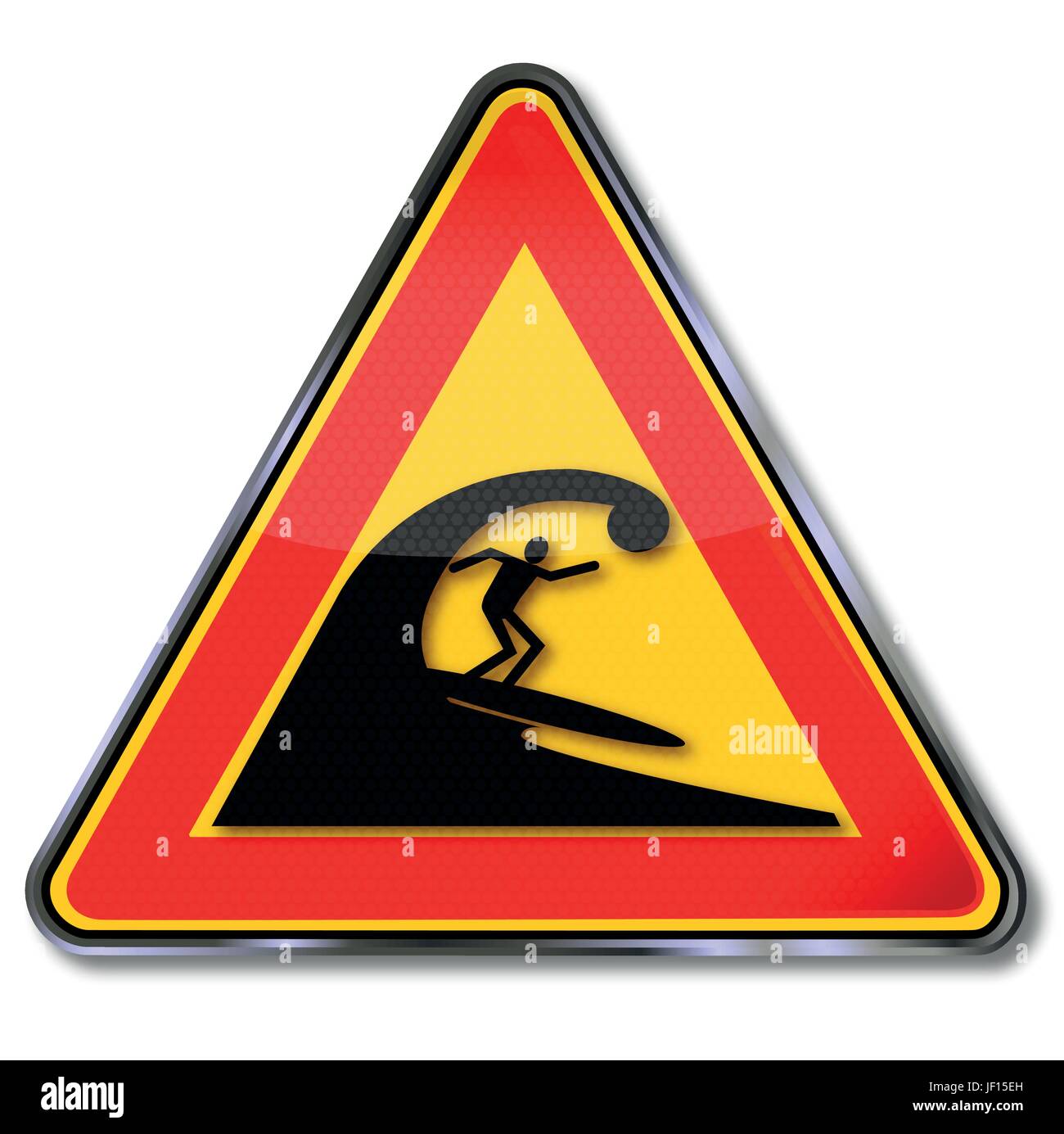 Schild-Surfer und sehr hohen Wellen Stock Vektor