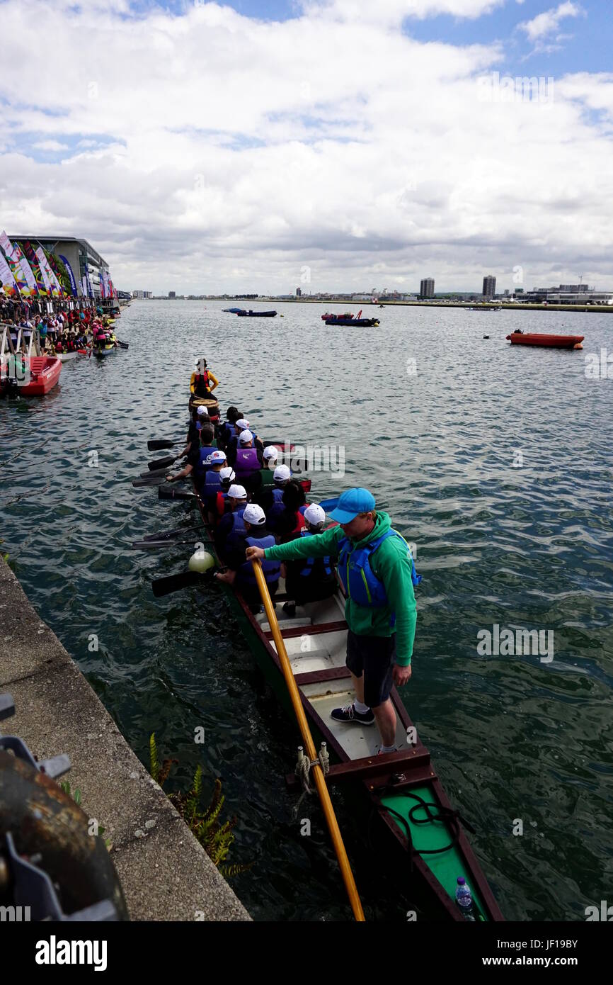 Dragon Boat Race Team Stockfoto