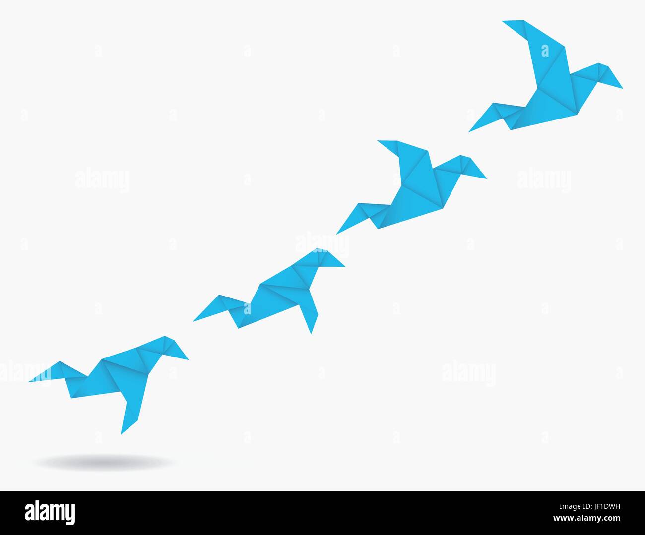 isoliert, Vogel, Japan, Kran, Blatt Papier, Papier, fliegen, fliegen, fliegen, fliegen, Stock Vektor