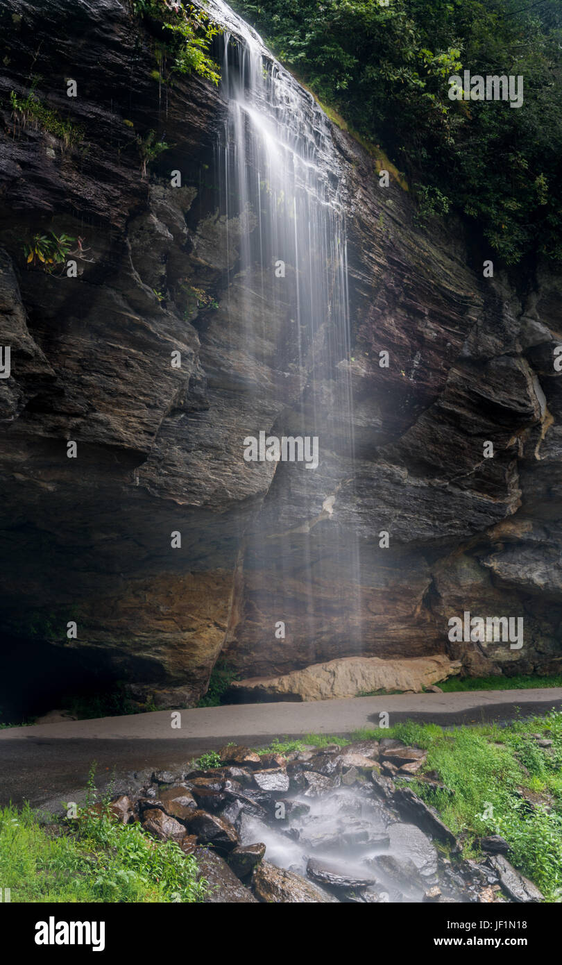 Bridal Veil Falls in der Nähe von Highlands NC Stockfoto