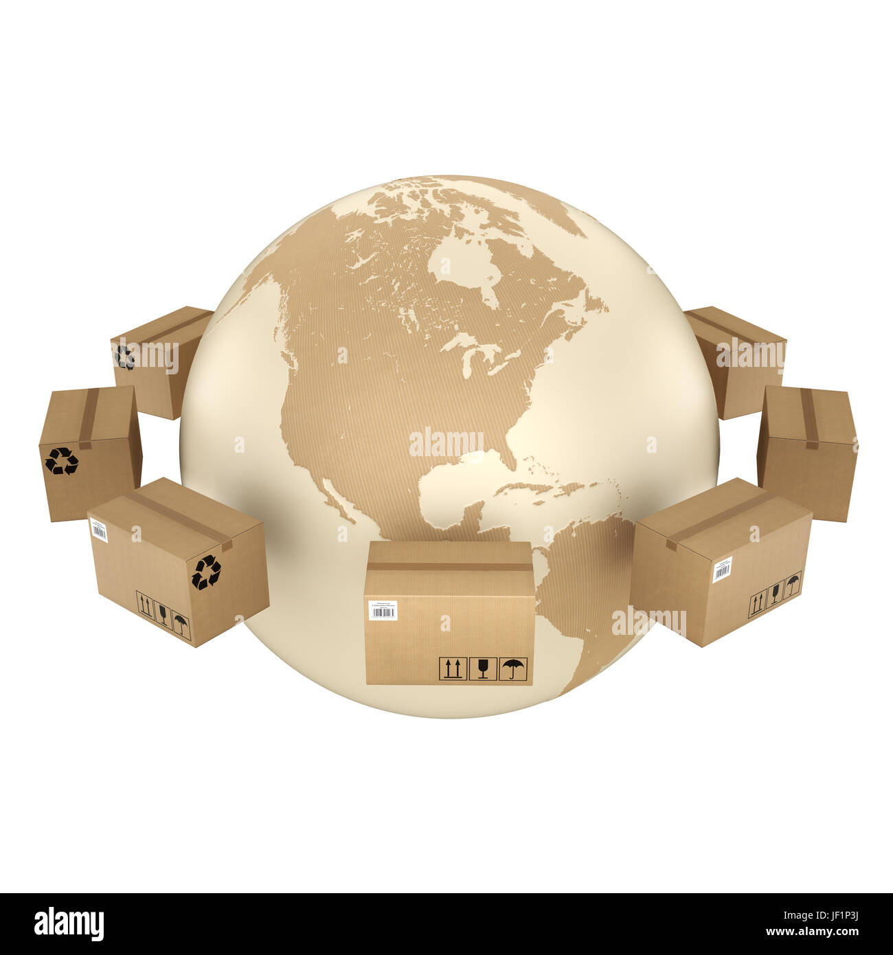 3D-rendering Karton Stockfoto