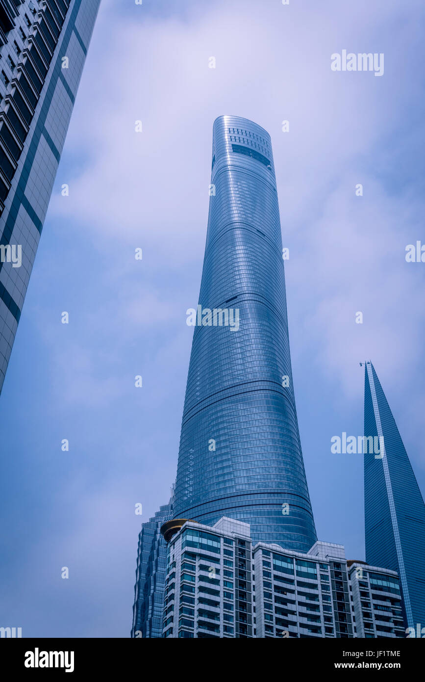 Shanghai Tower, das höchste Gebäude der Welt, ein Wolkenkratzer befindet sich im Stadtteil Pudong, Shanghai, China Stockfoto