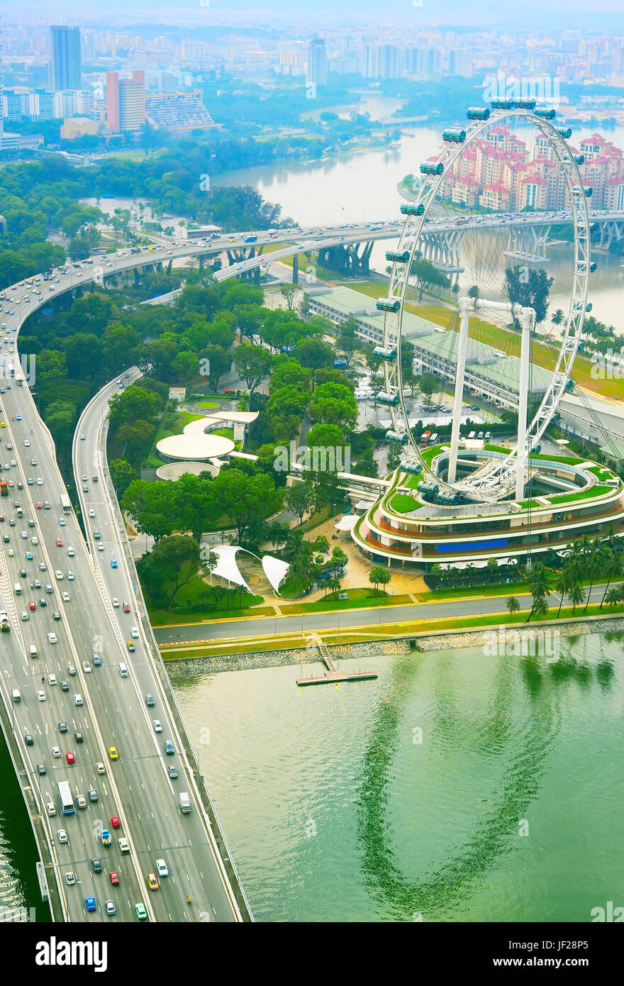 Riesenrad in Singapur Stockfoto