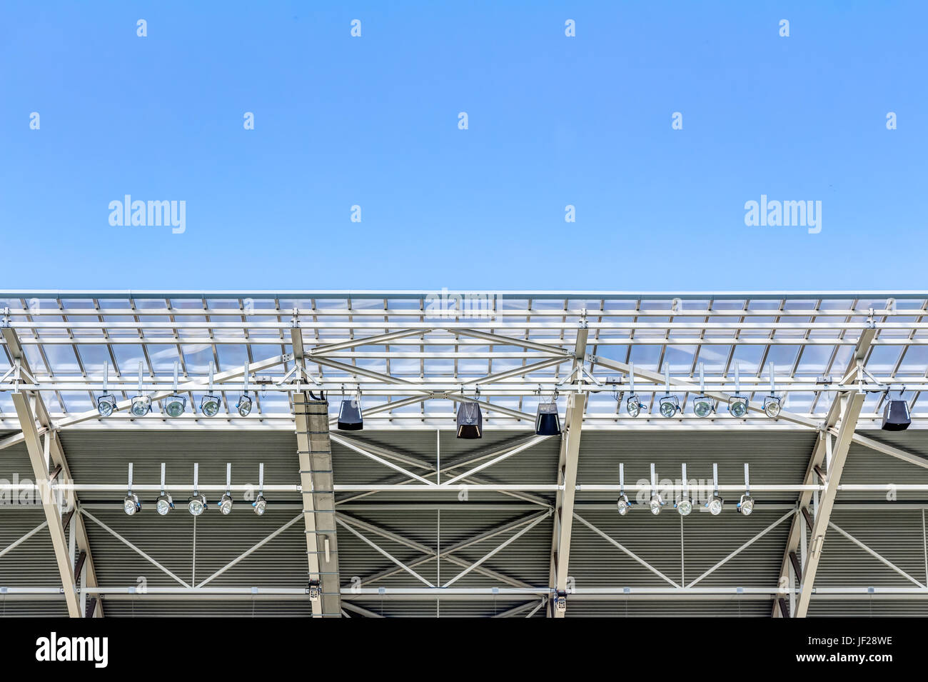 Modernes Stadion Dachkonstruktion Stockfoto