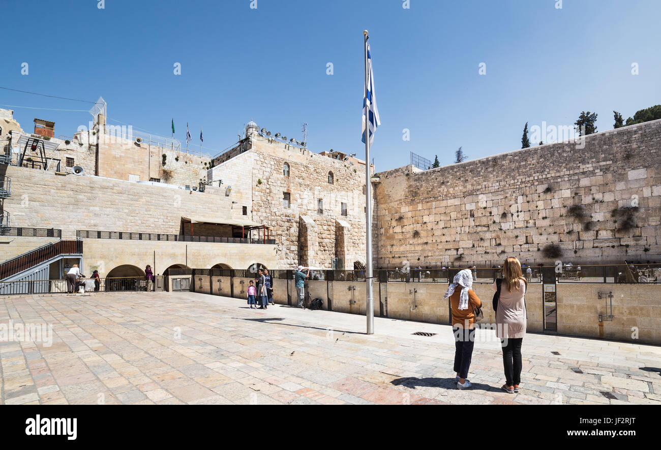 Klagemauer in der Altstadt von Jerusalem. Stockfoto