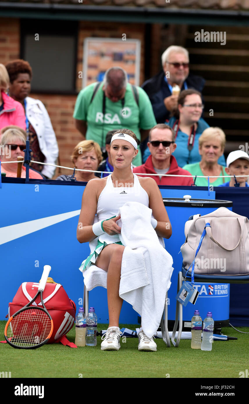 Kristina Mladenovic Frankreichs bei den Aegon International Eastbournetennis-Turnier in Devonshire Park, Eastbourne Sussex UK. 28. Juni 2017 Foto genommen von Simon Dack Stockfoto