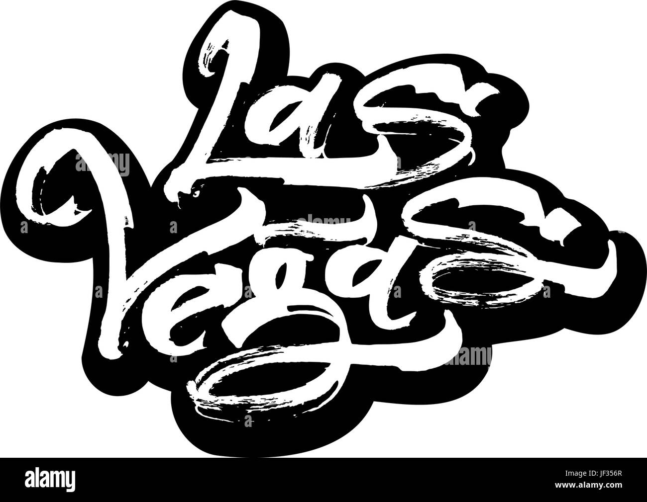 Las Vegas. Aufkleber. Moderne Kalligraphie Hand Schriftzug für den Siebdruck Druck Stock Vektor