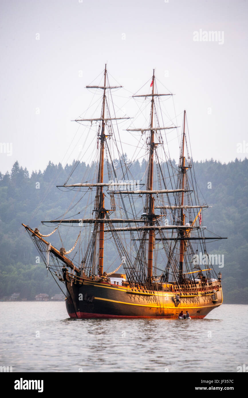 Die Bounty, Nachbildung der HMS Bounty und verwendet im Film Meuterei auf der Bounty, starring Marlon Brando. Während Hurrikan Sandy versenkt in 2012. Stockfoto