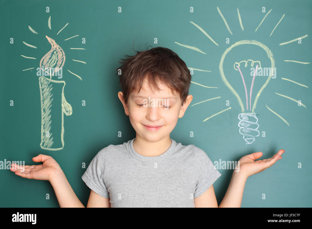 Lustige Bildung Idee über Geschichte und Entwicklung der Zivilisation und Wissenschaft Stockfoto