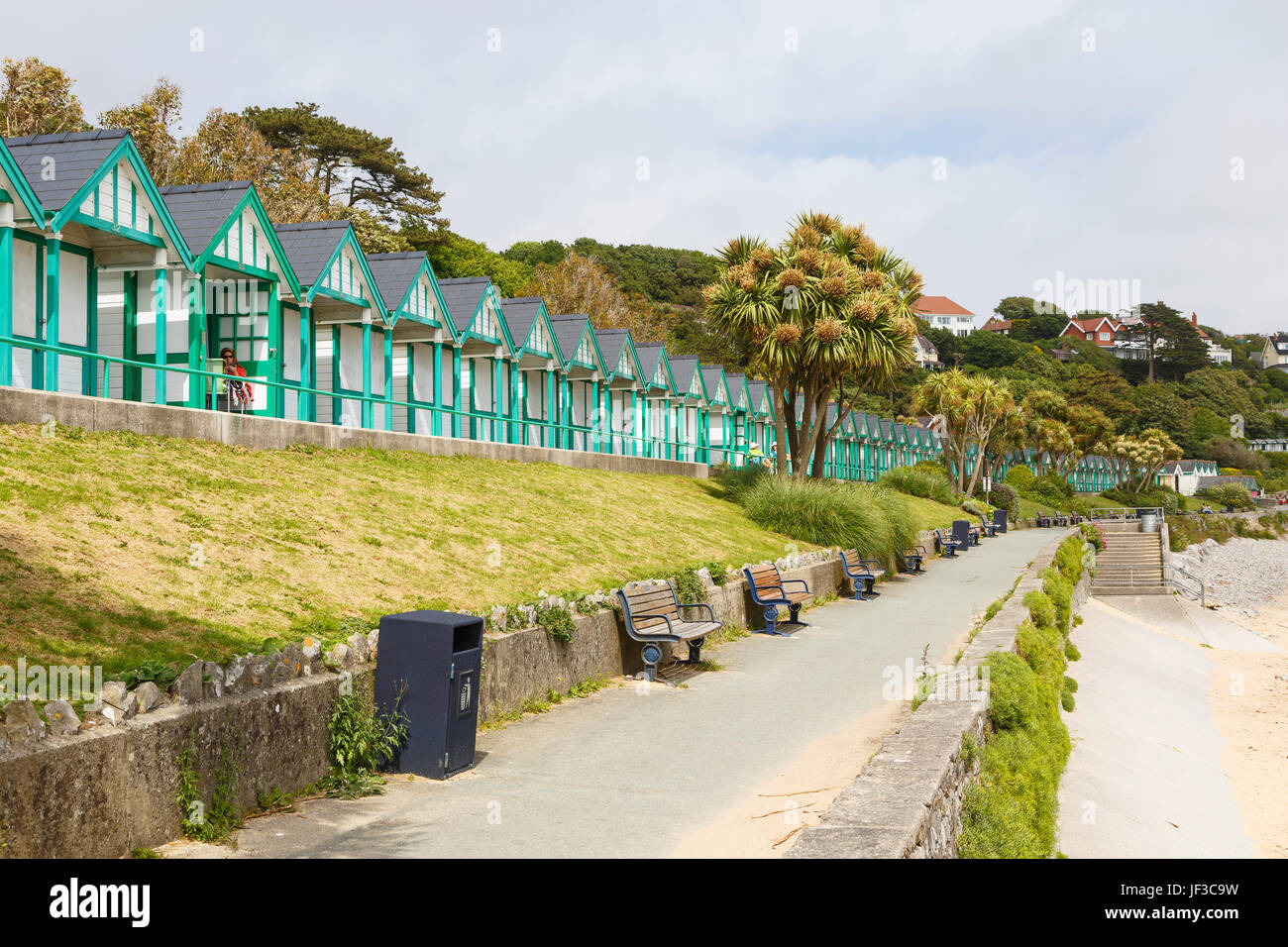 Langland Bucht, ein kleiner Badeort in der Nähe von Swansea, Glamorgan, South Wales Stockfoto