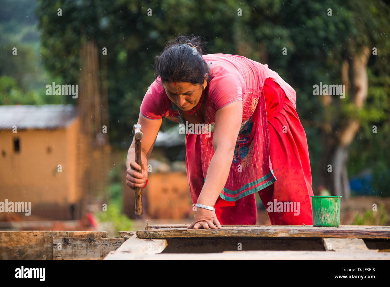 Frau Baumeister, Nuwakot Bezirk von Nepal Stockfoto