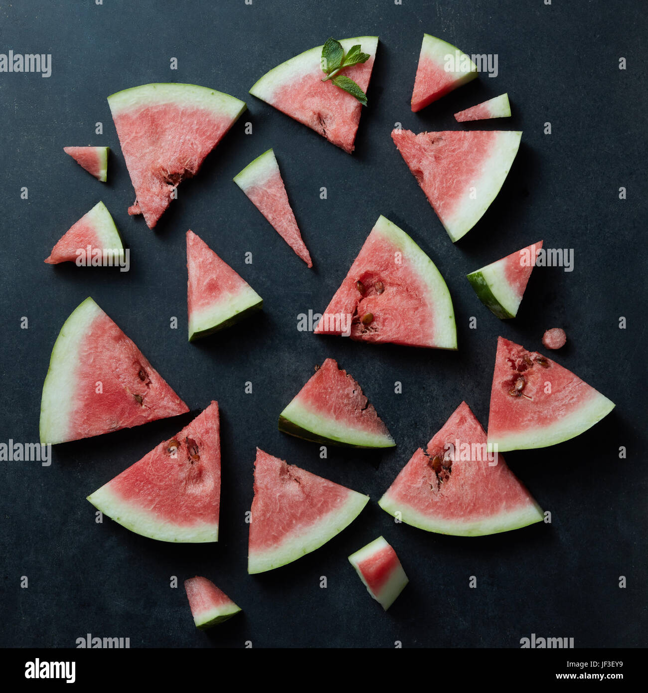 Hintergrund der frische reife Wassermelone Scheiben Stockfoto