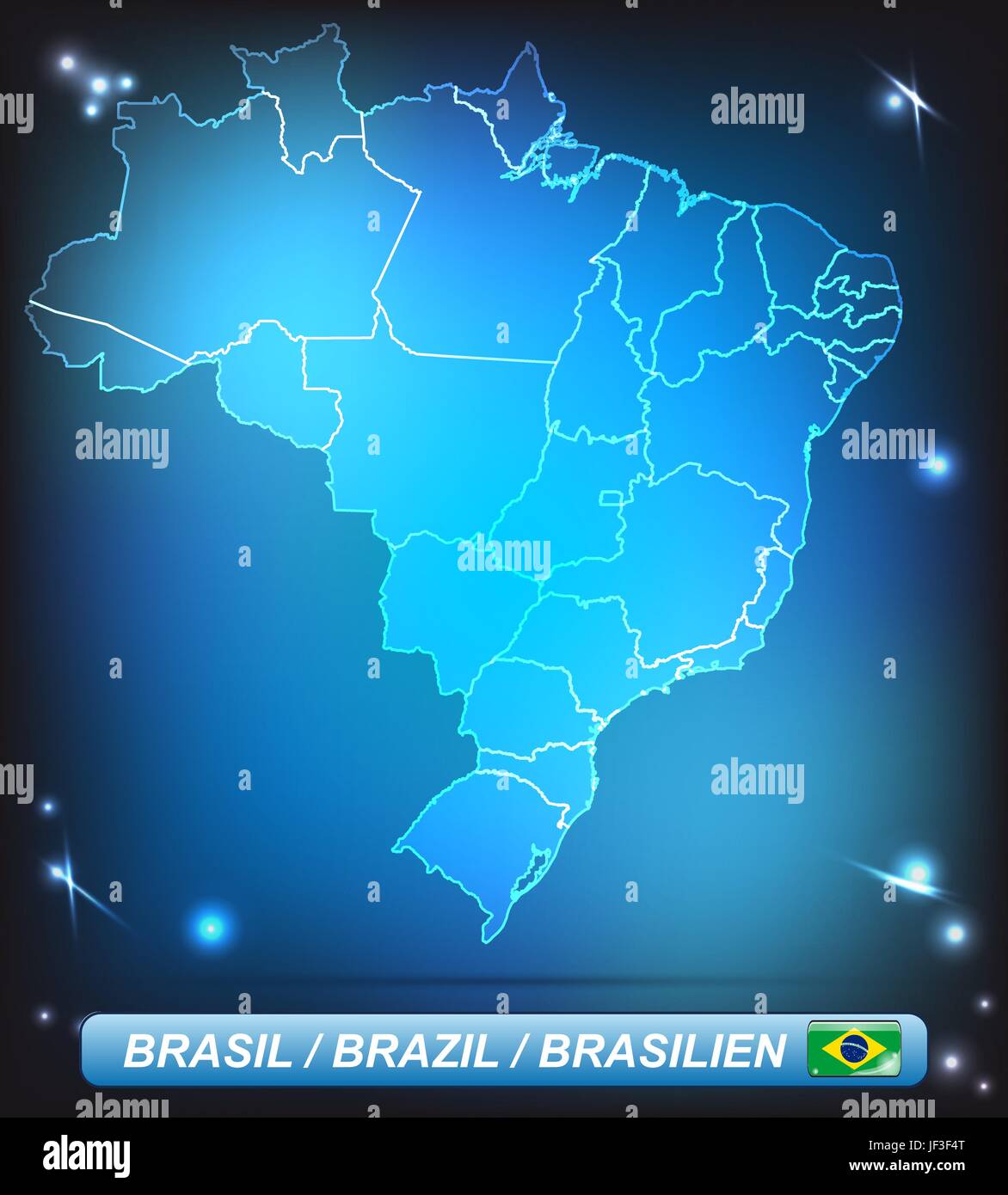 Karte von brasilien Stock Vektor