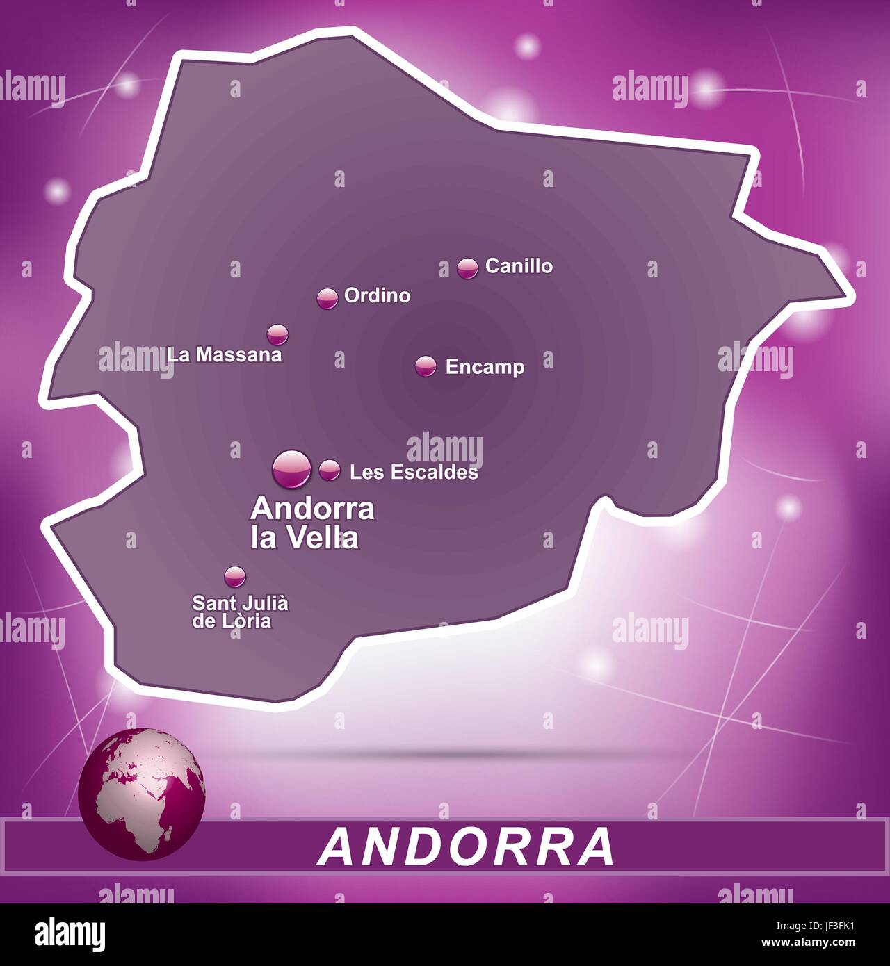 Karte von andorra Stock Vektor